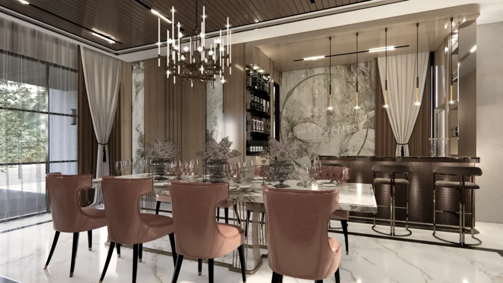 Interior design for dining area Villa Forest Chonburi