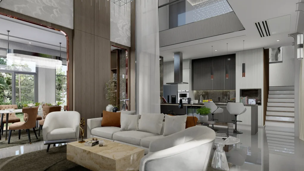 Interior design for living room Villa Forest Village, Chonburi