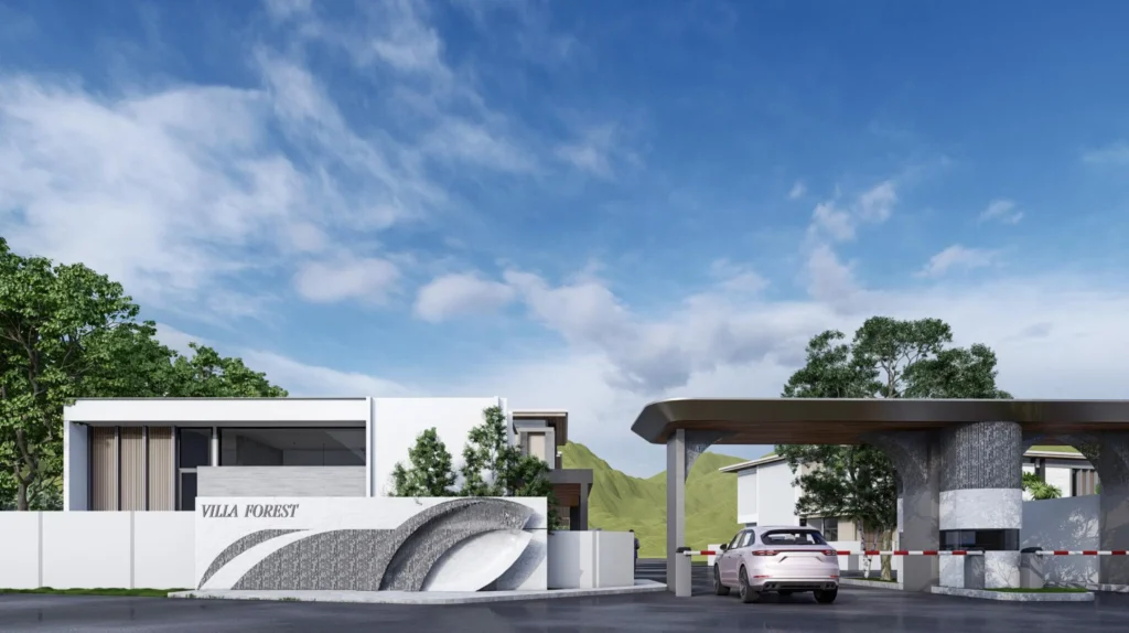 Main gate at Villa Forest Chonburi
